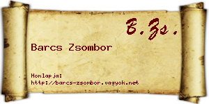 Barcs Zsombor névjegykártya